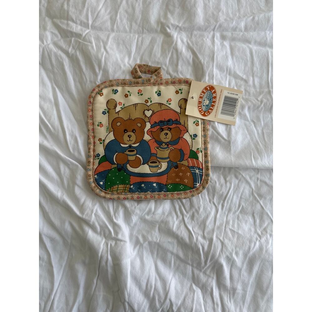 NWT Vintage Country Bears Cottagecore Pot Holder Kitchen Decor Fairycore